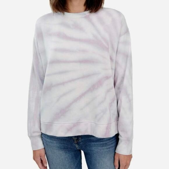 Splendid Sweater pullover tie dye purple white soft crew neck sz L large - Picture 1 of 8